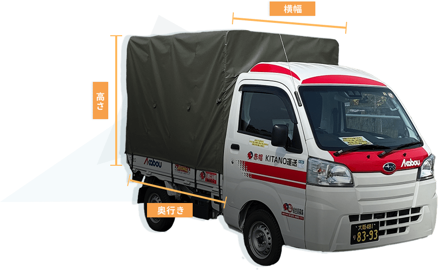 赤帽トラックの大きさ