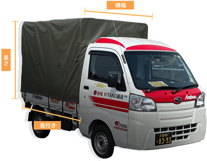 赤帽トラックの大きさ